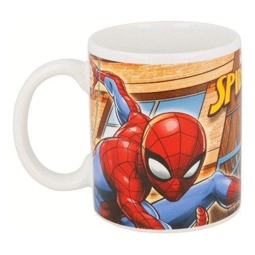 Mug Spider-Man Great power Blue Red Ceramic 350 ml image 4