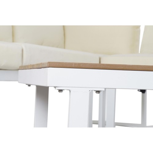 Garden sofa DKD Home Decor Beige Wood Polyester Steel (231 x 219 x 74 cm) image 4
