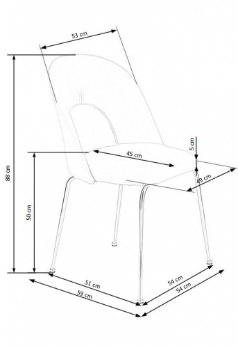 Halmar K385 chair, color: light pink image 4