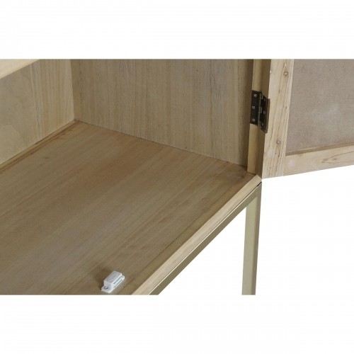Cupboard DKD Home Decor   90 x 40 x 170 cm Fir Natural Golden Metal MDF Wood image 4