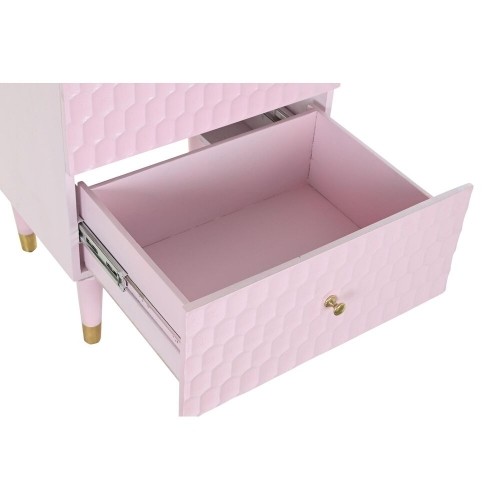 Nightstand DKD Home Decor 52 x 42 x 65 cm Metal Light Pink Mango wood image 4