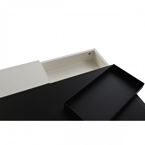 Письменный стол DKD Home Decor Чёрный Металл MDF Белый PU (110 x 55 x 76 cm) image 4