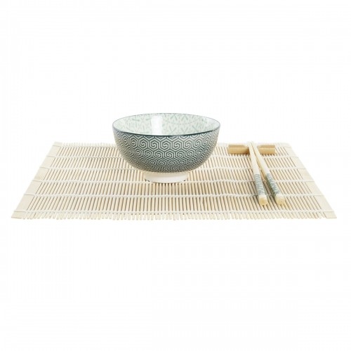 Sushi Set DKD Home Decor 14,5 x 14,5 x 31 cm Green Stoneware Oriental (16 Pieces) image 4
