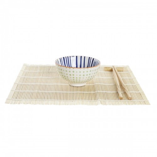 Sushi Set DKD Home Decor 14,5 x 14,5 x 31 cm Blue White Stoneware Oriental (16 Pieces) image 4