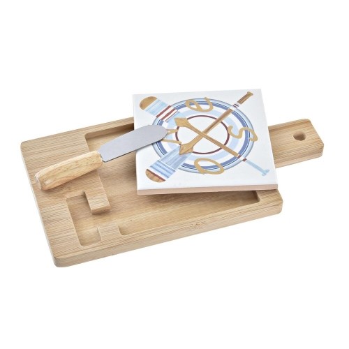 Сырная доска DKD Home Decor Бамбук Керамика (21,5 x 11,8 x 1,5 cm) (3 Предметы) image 4
