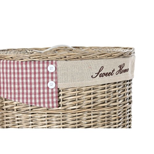 Set of Baskets DKD Home Decor Red Beige Natural wicker Cottage 51 x 37 x 56 cm (5 Pieces) (5 Units) image 4