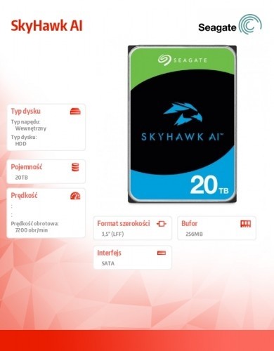 Seagate SkyHawk AI drive 20TB 3,5 256MB ST20000VE002 image 4