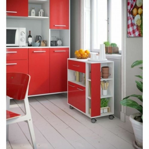 Bigbuy Home Кухонная тележка Красный Белый ABS (80 x 39 x 87 cm) image 4