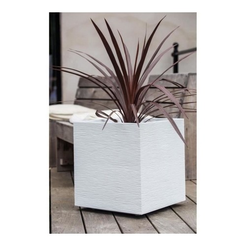 Plant pot EDA Graphit White Plastic Squared 39 x 39 x 43 cm image 4