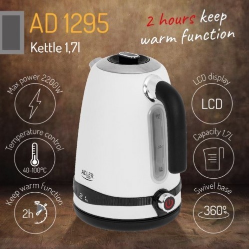 Adler AD 1295W Electric kettle with temperature regulation 1.7L 2200W image 4