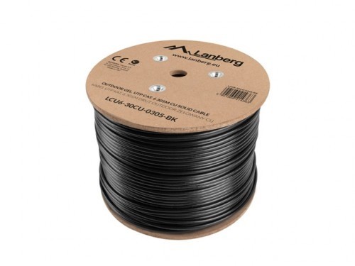 Lanberg Cable LAN UTP KAT-6 305M wire outdoor gel CU fluke passed, black image 4