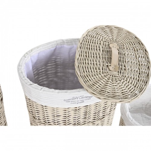 Set of Baskets DKD Home Decor Beige wicker 51 x 37 x 56 cm 52 x 38 x 56 cm (5 Pieces) image 4