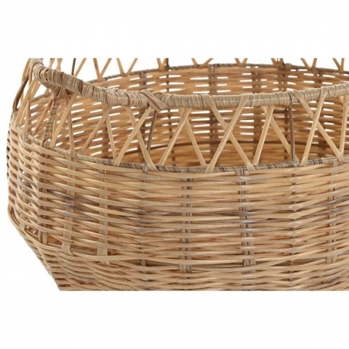 Basket set DKD Home Decor Natural Metal Polyethylene 38 x 38 x 34 cm 38 x 38 x 27 cm 3 Pieces image 4