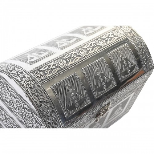 Jewelry box DKD Home Decor Green Silver Wood Aluminium 25 x 15 x 18 cm image 4