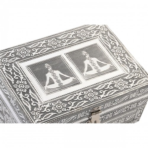 Jewelry box DKD Home Decor 17,5 x 13 x 8 cm Silver Wood Aluminium Green image 4