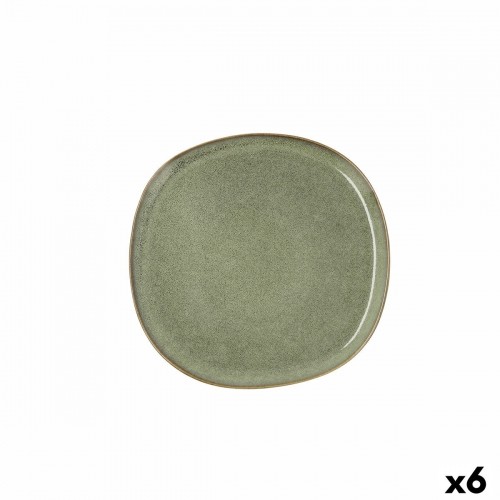 Flat plate Bidasoa Ikonic Ceramic Green (20,2 x 19,7 cm) (Pack 6x) image 4