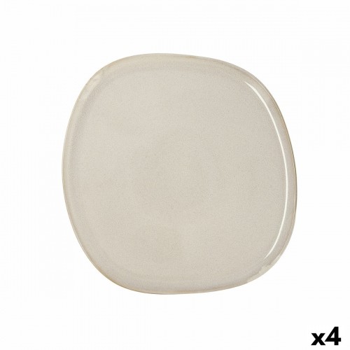 Плоская тарелка Bidasoa Ikonic Керамика Белый (26,5 x 25,7 x 1,5 cm) (Pack 4x) image 4