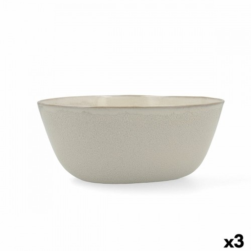 Salad Bowl Bidasoa Ikonic Ceramic White (20 x 19,5 x 8,5 cm) (Pack 3x) image 4