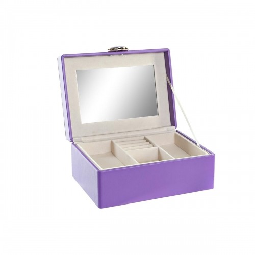 Jewelry box DKD Home Decor 23 x 17 x 10 cm Lilac Polyurethane MDF Wood image 4