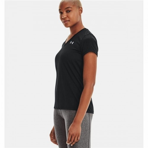 Women’s Short Sleeve T-Shirt Under Armour Tech SSV Solid Black image 4