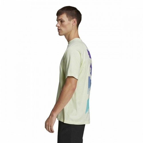 Vīriešu Krekls ar Īsām Piedurknēm Adidas Essentials Brandlove Dzeltens image 4