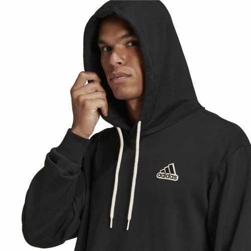 Vīriešu Sporta Krekls ar Kapuci Adidas Essentials Feelcomfy Melns image 4