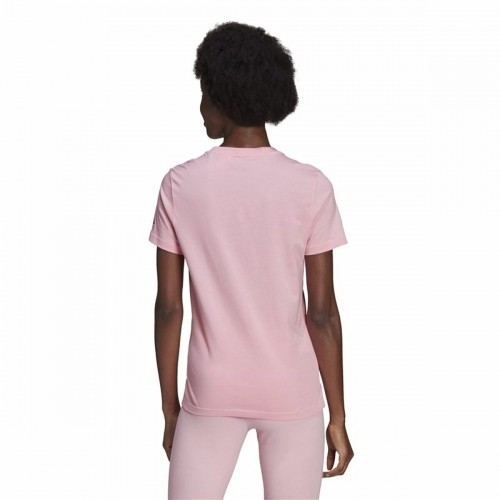 Women’s Short Sleeve T-Shirt Adidas Loungewear Essentials Slim Logo Pink image 4
