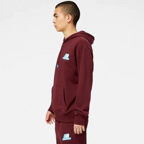 Men’s Hoodie New Balance Essentials Stacked Rubber Maroon image 4