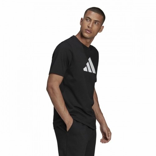 Vīriešu Krekls ar Īsām Piedurknēm Adidas Future Icons Logo Melns image 4