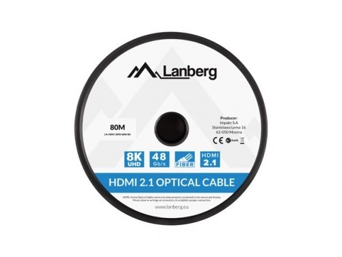 Lanberg Cable HDMI M/M v2.1 80M 8K black optical AOC image 4