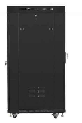 Lanberg 19 inch installation cabinet, standing, 27u 800x1000 black, lcd glass door (flat pack) image 4