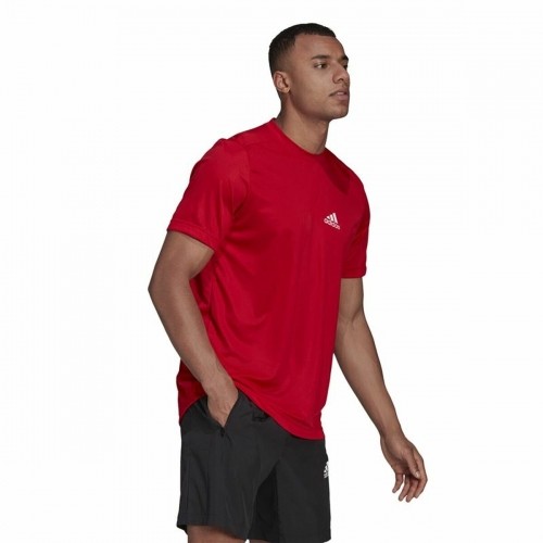 Men’s Short Sleeve T-Shirt  Aeroready Designed To Move Adidas Designed To Move Red image 4