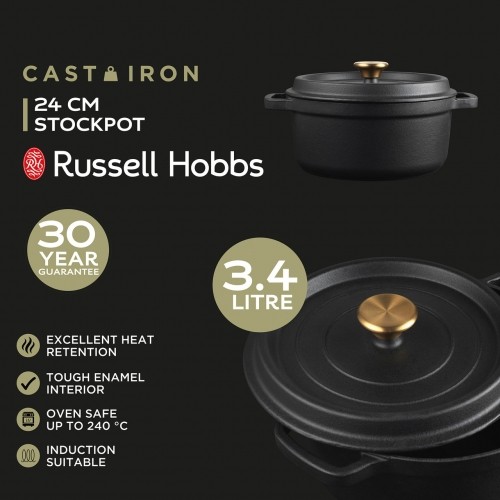 Russell Hobbs RH02524BEU7 Cast iron stockpot 24cm black image 4