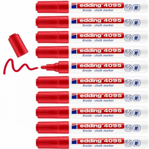 Liquid chalk marker Edding 4095 Red (10 Units) image 4