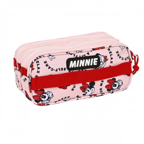 Trīsvietīgs futrālis Minnie Mouse Me time Rozā (21,5 x 10 x 8 cm) image 4