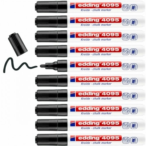 Liquid chalk marker Edding 4095 Black (10 Units) image 4