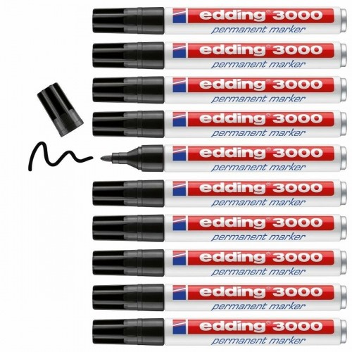 Permanent marker Edding 3000 Black (10 Units) image 4