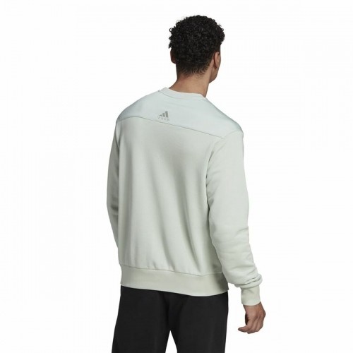 Unisex Sweatshirt without Hood Adidas Essentials Brand Love Turquoise image 4