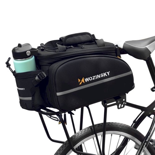 Wozinsky bicycle bike pannier bag rear trunk bag with bottle case 35L black (WBB19BK) image 4