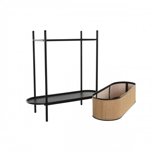 Planter DKD Home Decor Natural Black Metal Colonial Bamboo (60 x 23.5 x 69 cm) image 4