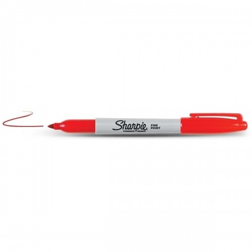 Permanent marker Sharpie Fine Point Red (12 Units) image 4