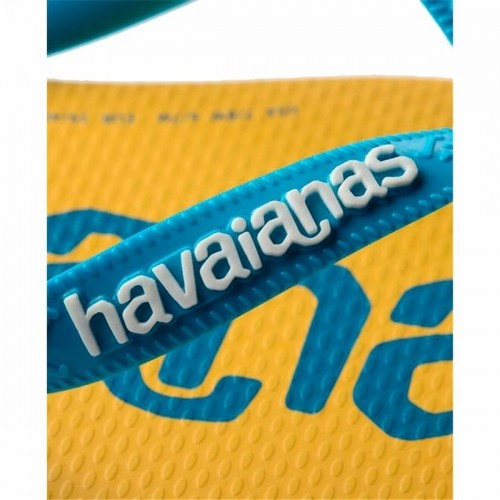 Women's Flip Flops Havaianas Top Logomania Blue Yellow image 4