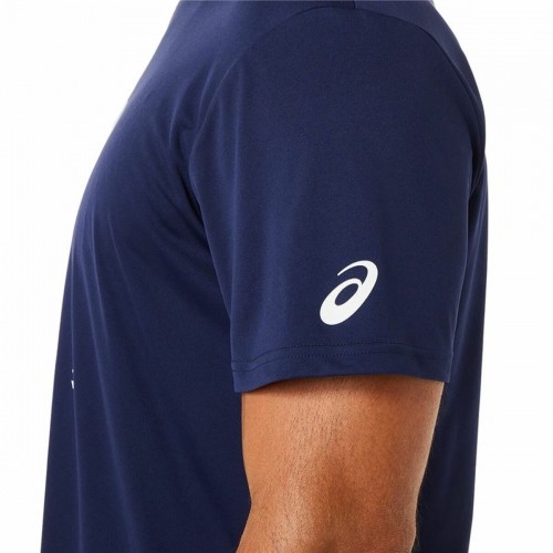 Vīriešu Krekls ar Īsām Piedurknēm Asics Court Zils image 4