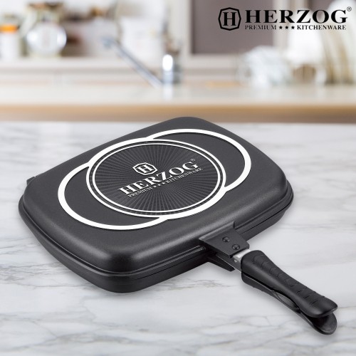 Herzog 34cm Die Casting Double Fry Pan image 4