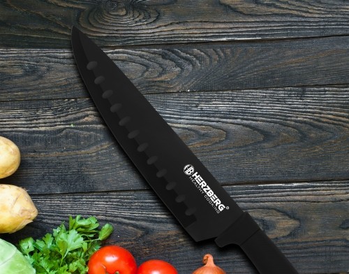 Herzberg Cooking Herzberg 8 Pieces Knife Set with Acrylic Stand-Black image 4