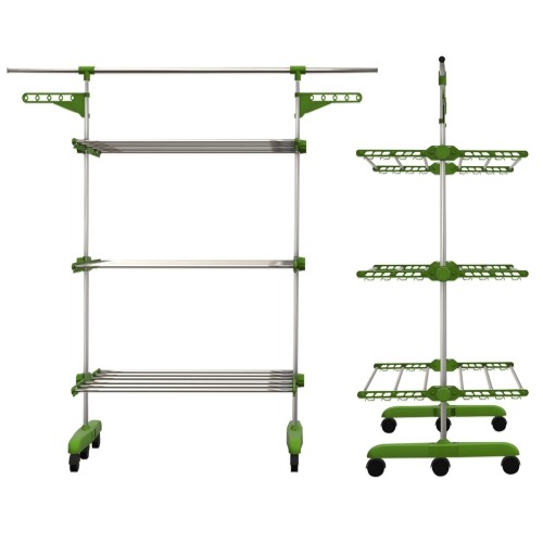 MSY Herzberg 3-Tier Clothes Laundry Drying Rack Green image 4