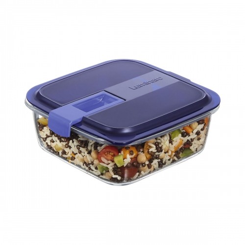 Hermetic Lunch Box Luminarc Easy Box Blue Glass (6 Units) (1,22 L) image 4