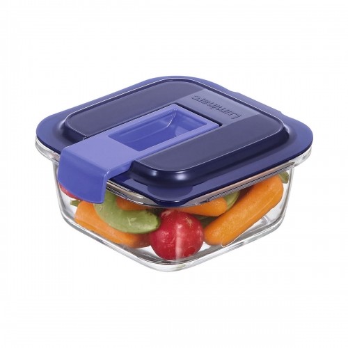 Hermetic Lunch Box Luminarc Easy Box Blue Glass (380 ml) (6 Units) image 4