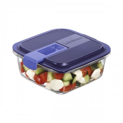 Hermetic Lunch Box Luminarc Easy Box Blue Glass (760 ml) (6 Units) image 4