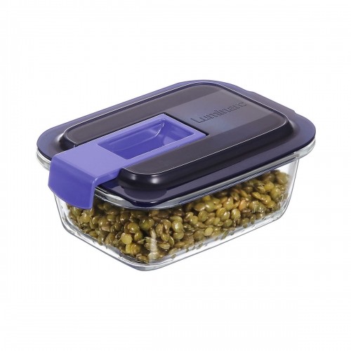 Герметичная коробочка для завтрака Luminarc Easy Box Синий Cтекло (380 ml) (6 штук) image 4